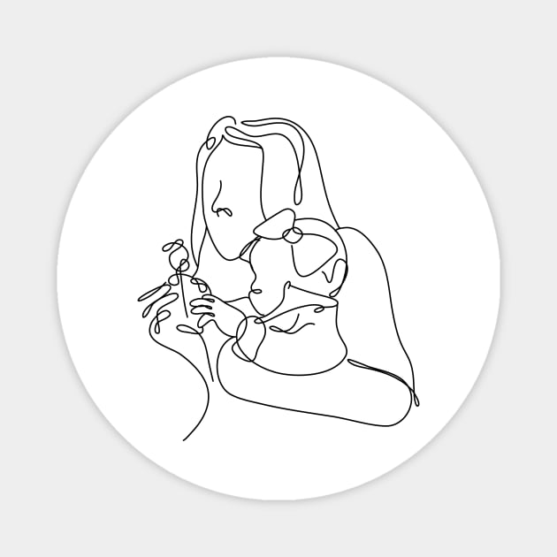 Women Day Drawing Line Art Minimal Magnet by Twiri